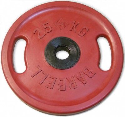 Олимпийский диск MB Barbell с ручками 25 кг красный
